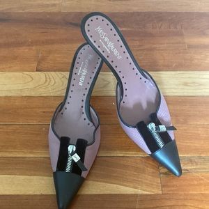 YSL Pink & Black Mules